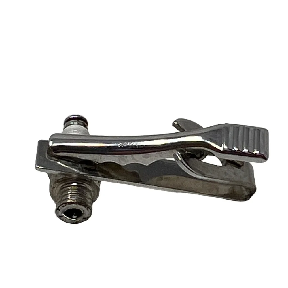 Vintage Mens Champion Spark Plug Tie Bar‎ Silver Tone Tie Clip